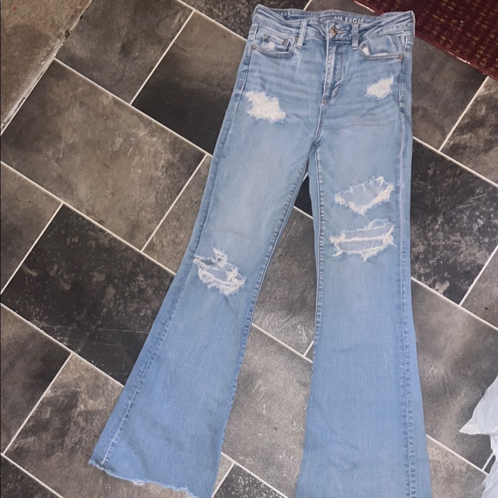 Distressed Light Blue Women's Jeans